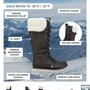 Royal Canadian Dalhousie boots, black Lager size 11 womens